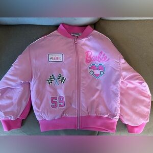 Pink girls Barbie Bomber Jacket coat NWT size 6/6X